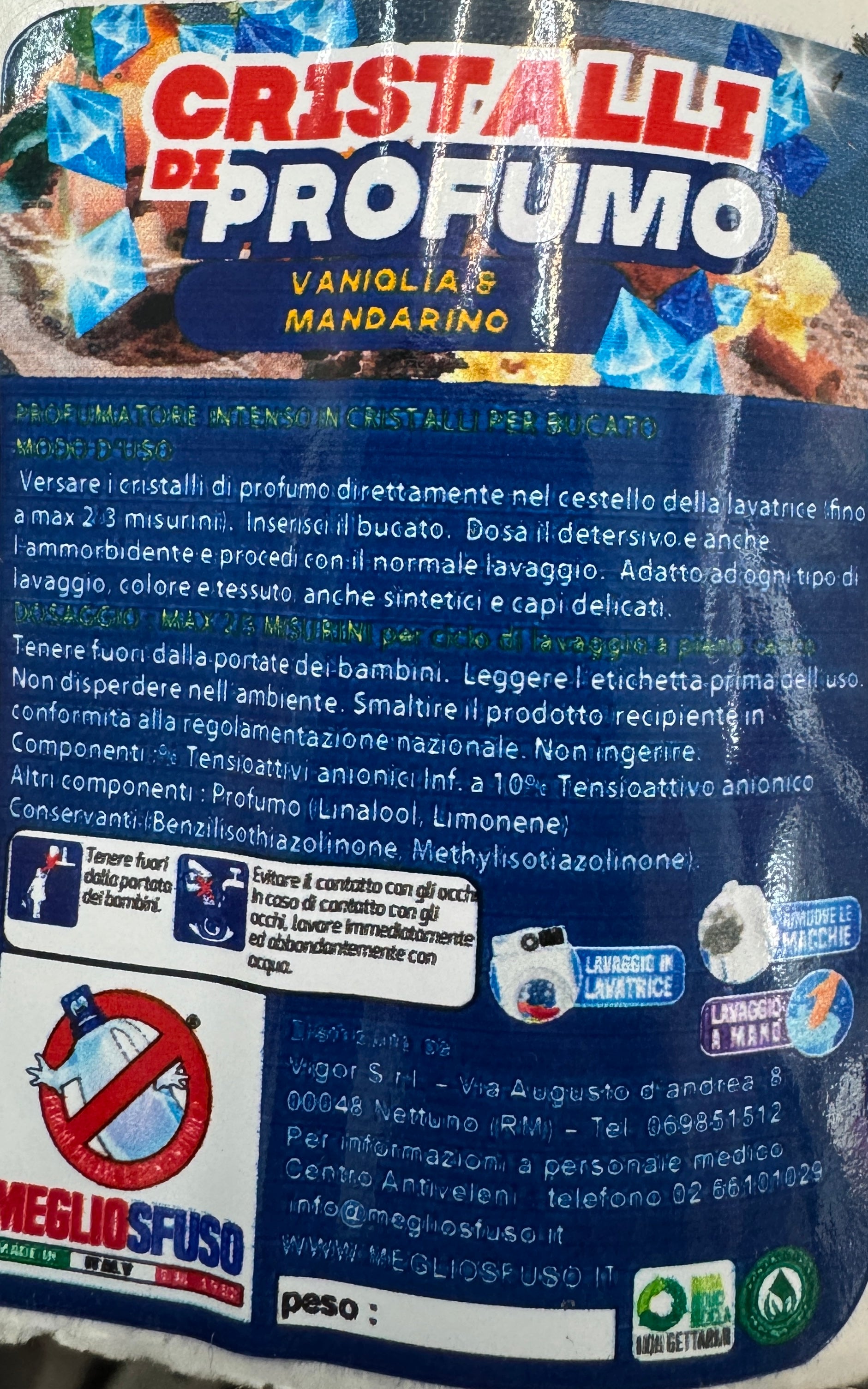 Cristalli di profumo vaniglia e mandarino 12,00€ al kg