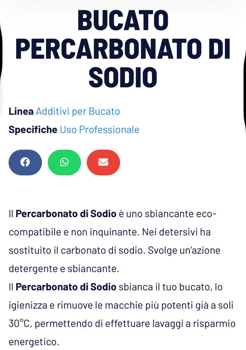 ADDITIVO PERCARBONATO DI SODIO 7,00€ AL KG